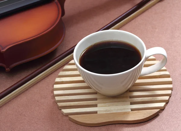 Coffee and violin — Stock Photo, Image