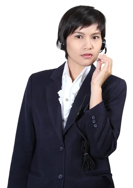 Mujer con auriculares —  Fotos de Stock