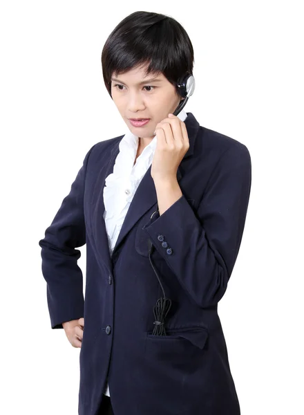 Woman with headphones — Stock Photo, Image