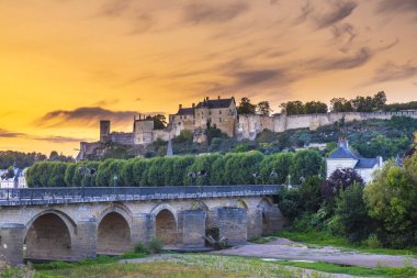 Chinon is located in the heart of the Val de Loire, France. Well known for its wines as well as its castle the Chateau de Chinon and historic town. Chinon played an important and strategic role clipart