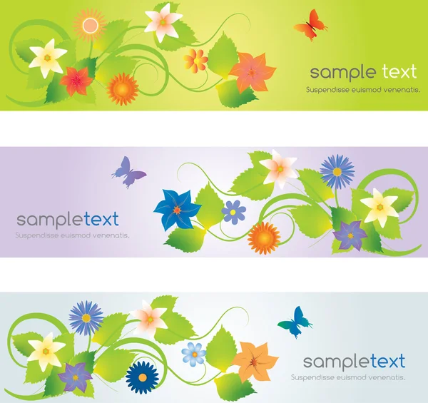 Web-Header mit Blumen — Stockvektor