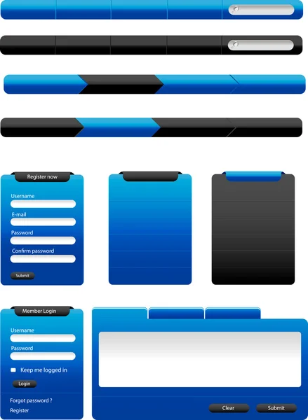 Boutons web bleu — Image vectorielle