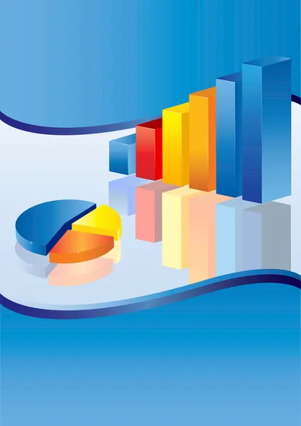 Blue Business Chart — Stock Vector