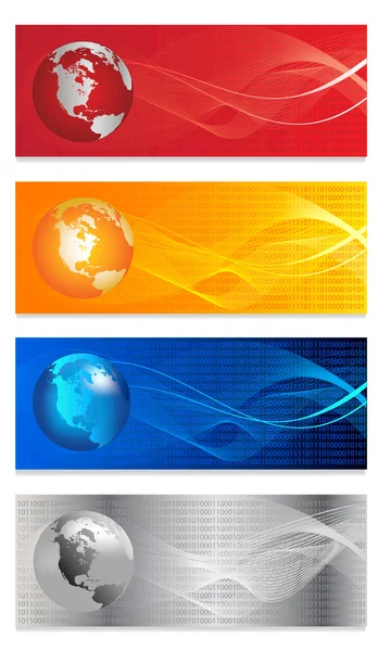 Vector set of four headers design — Stock Vector