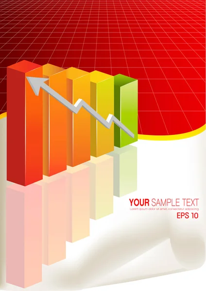 Orange Business Graph — Stock Vector
