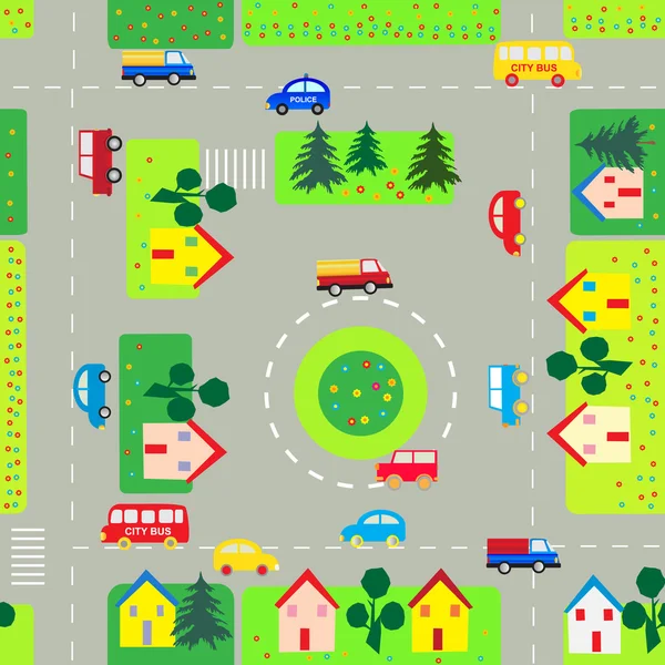 Contexte avec des voitures et des rues — Image vectorielle
