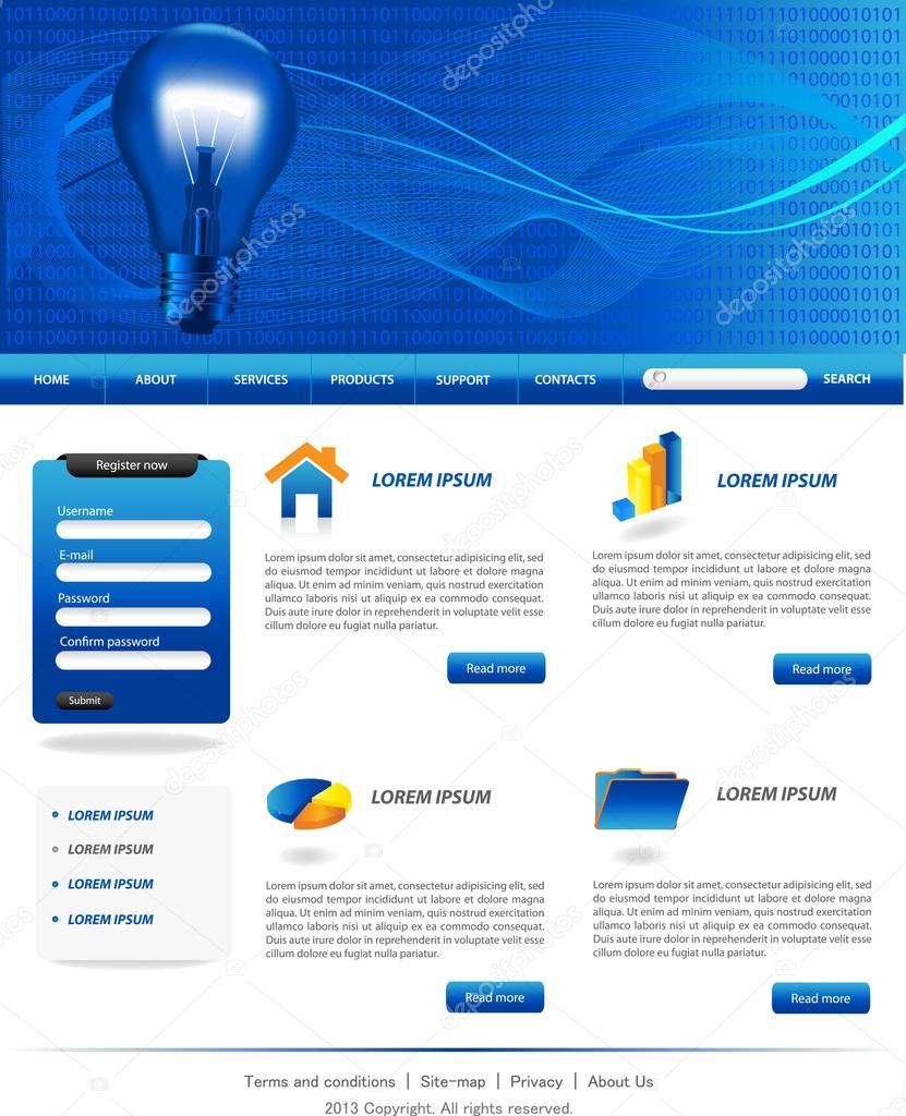 Blue business website templates