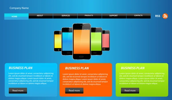 ウェブサイトのテンプレートデザイン — ストックベクタ