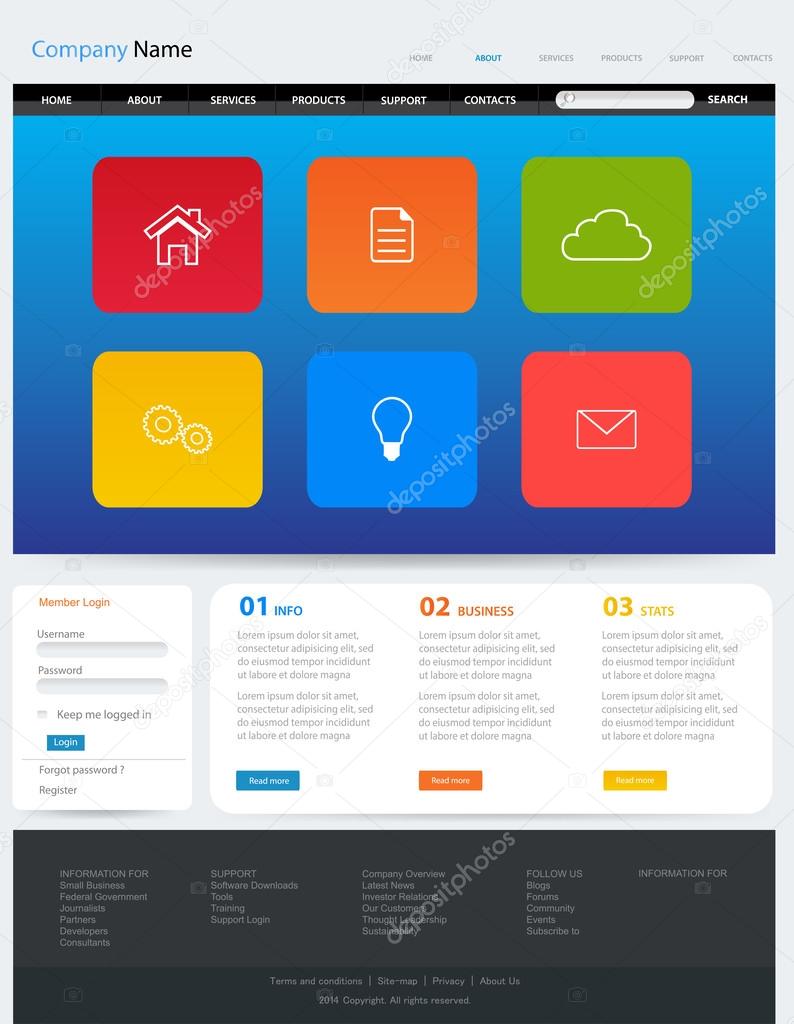 Website template design