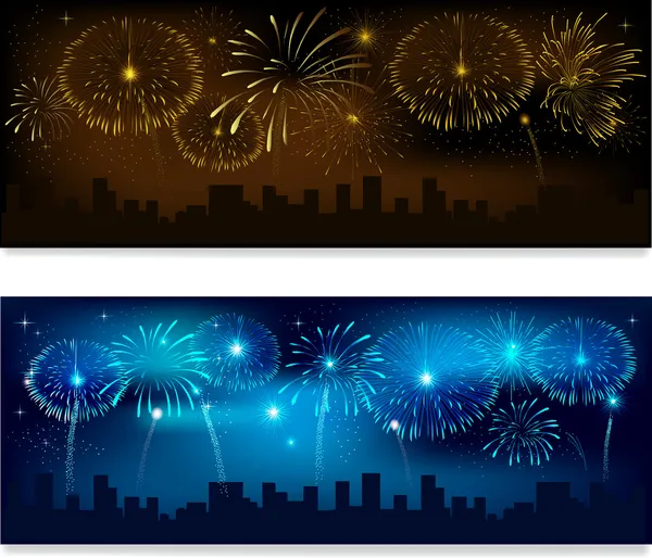 Fireworks banner — Stock Vector