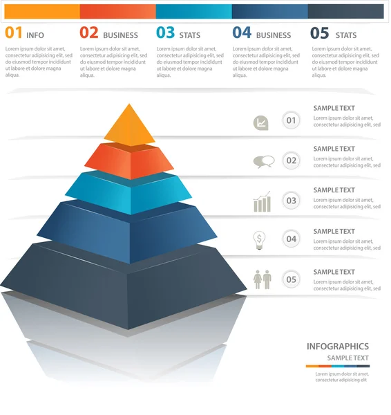 Carta piramidal — Vector de stock