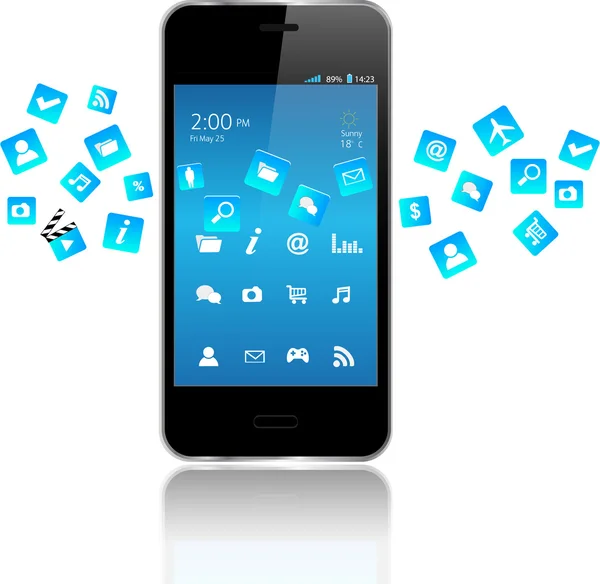Aplicaciones de teléfonos inteligentes — Archivo Imágenes Vectoriales