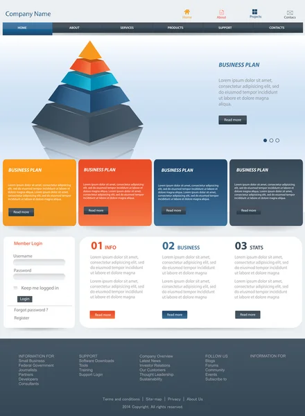 Website template ontwerp — Stockvector