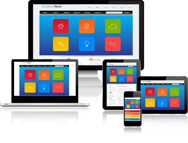 birden fazla cihaz üzerinde web sitesi şablonu