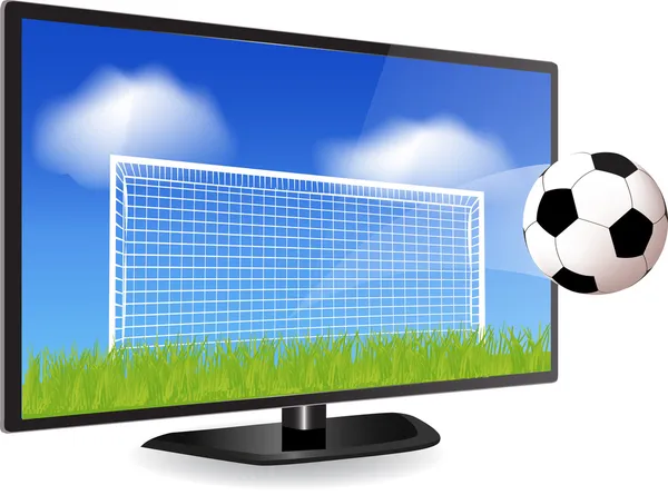 智能电视和踢足球 — 图库矢量图片