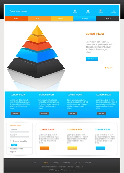 Website template ontwerp — Stockvector