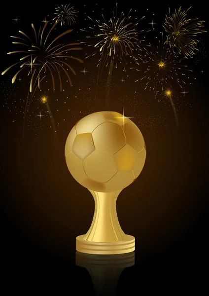 Abstracte gouden voetbal trofee — Stockvector