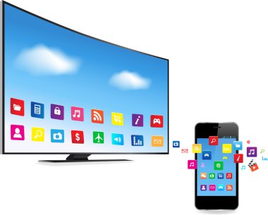 Akıllı TV ve apps ile akıllı telefon