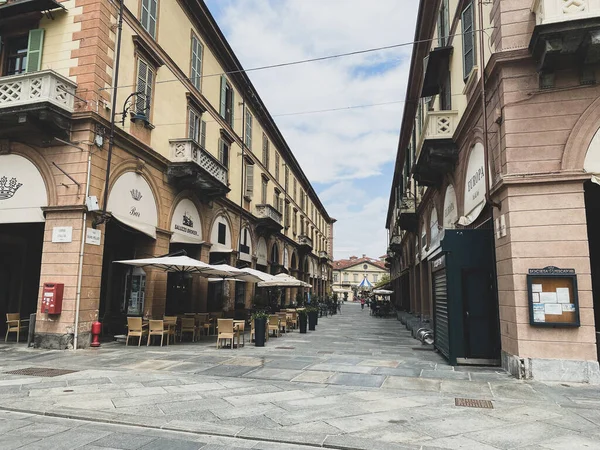 Blick Auf Die Straßen Der Stadt Saluzzo Piemont Italien — Stockfoto