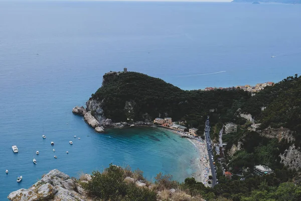 Baai Van Saracens Punta Crena Ligurië Italië — Stockfoto