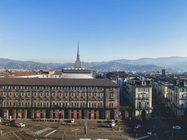 Piazza Castello ve Torino 'nun Palazzo Madama, Torino - Piedmont, İtalya