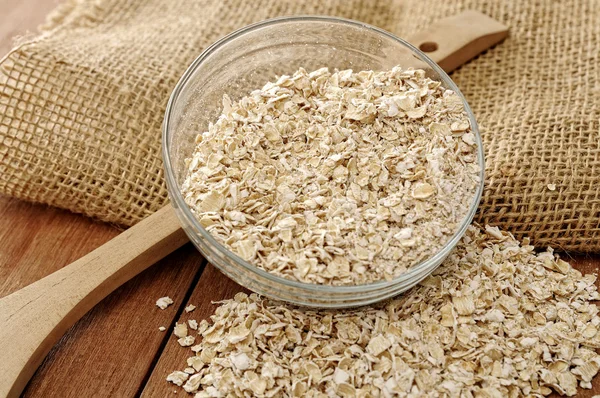 Oatmeal In Glass Bowl — Stock Photo, Image