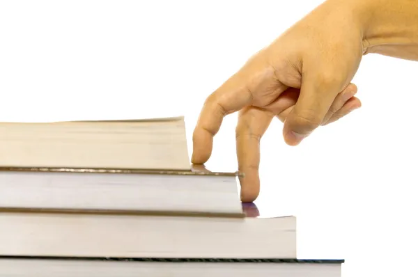 Hand And Book Stairs — Stock Photo, Image