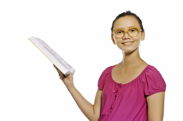 Asian College Student Reading Book — Stock Photo, Image