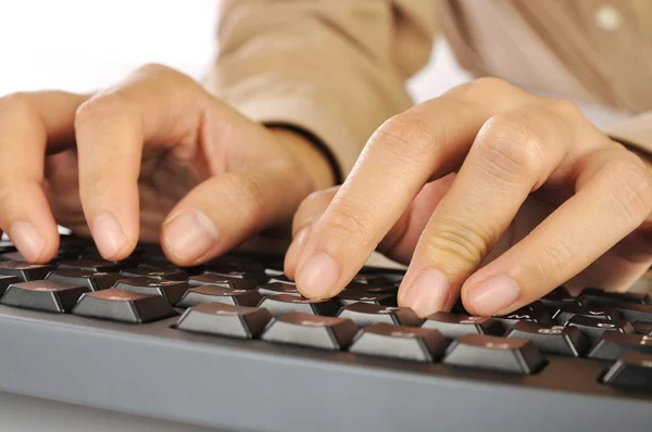 Hand Typing Keyboard — Stock Photo, Image