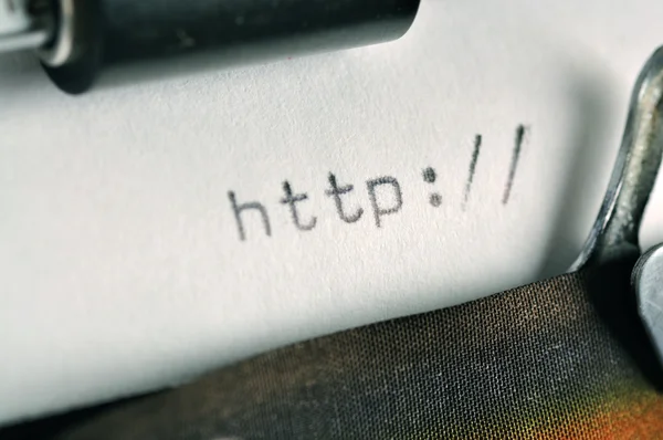 HTTP digitado com máquina de escrever velha — Fotografia de Stock