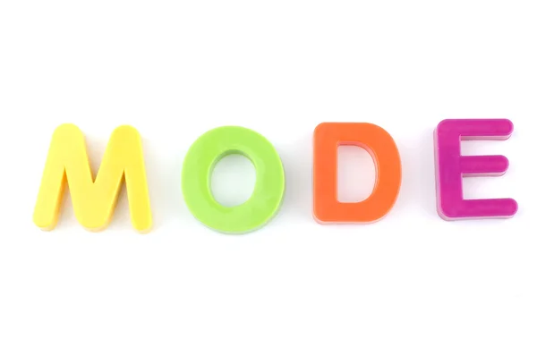 Word Mode From Plastic Toys Letters — Stock Photo, Image