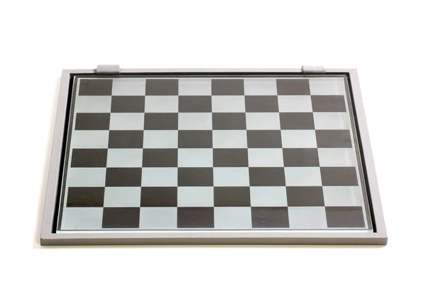 Placa de xadrez vazio de vidro — Fotografia de Stock