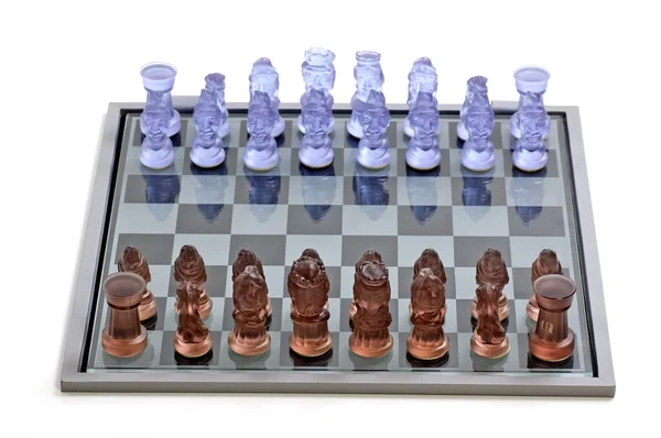 Klaar om te spelen schaakbord — Stockfoto
