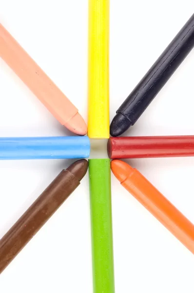 Crayons alinhados — Fotografia de Stock
