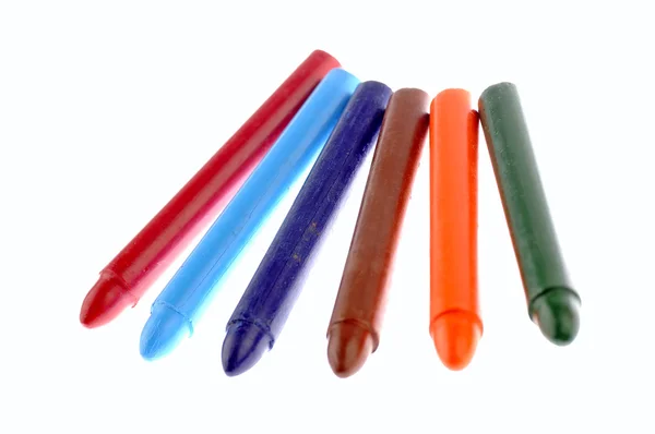 Six Colored Wax Crayon — Stock Photo, Image