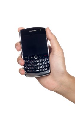Cep telefonu kadının elinde.