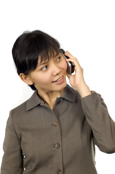 Woman Have Call on Her Cellphone and look happy — Stock Photo, Image