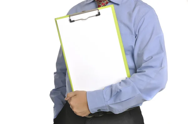 Businessman Holding Clipboard — Stock Photo, Image