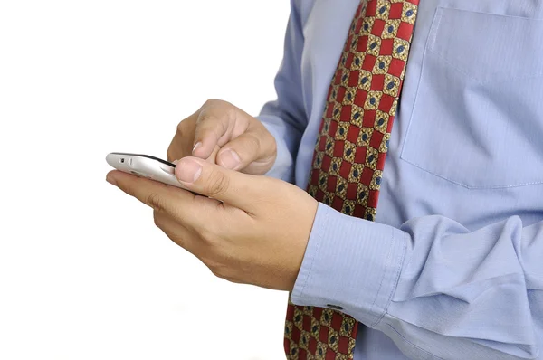 Business Man Holding Smartphone — Stock Photo, Image