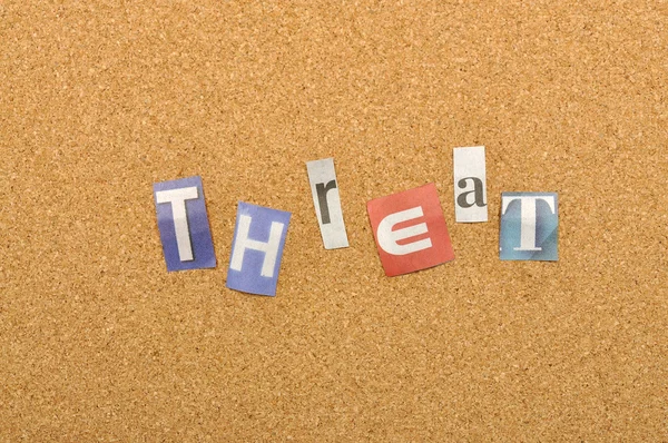 Threat Word Made From Newspaper Letter — Stock Photo, Image