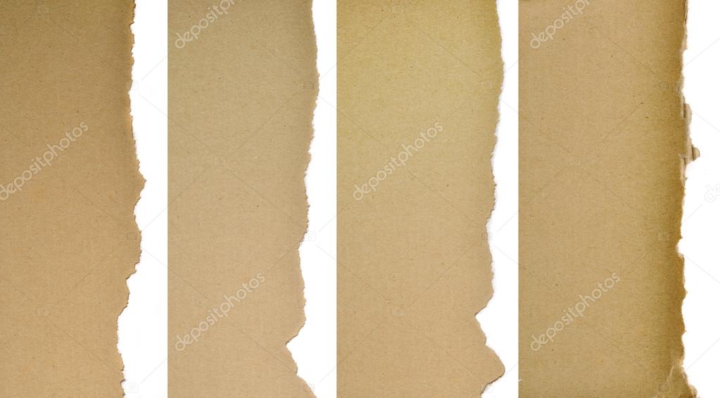 Set Of Textured Cardboard With Torn Edges
