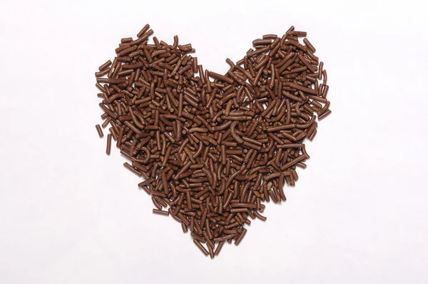 Srdce tvar čokoládové sypání — Stock fotografie