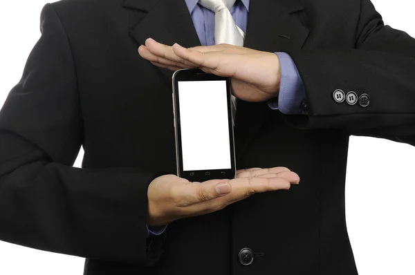 Business Man Holding Cellphone — Stock Photo, Image