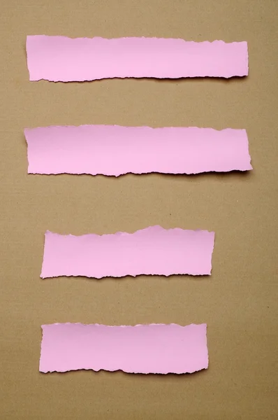 Torn Pink Paper Scraps — Stock Photo, Image