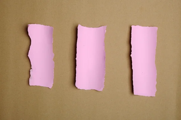 Torn Pink Paper Scraps — Stock Photo, Image