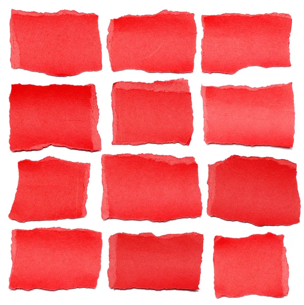 Samling av rött papper tårar — Stockfoto