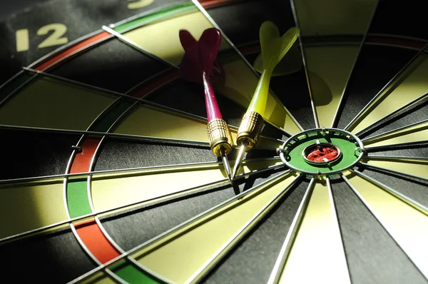 Dart Arrows On The Dartboard — Stock Photo, Image