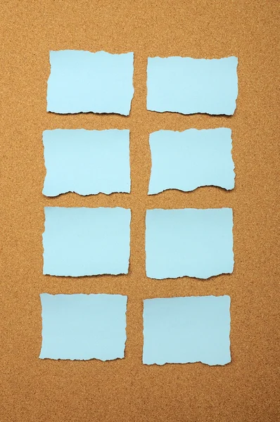 Conjunto de azul rasgado pedaço de papel — Fotografia de Stock