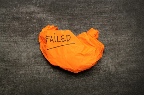 Failed writing on crumpled paper — Stock Photo, Image