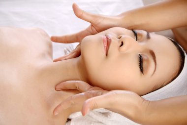 Asian Woman Get Facial Massage